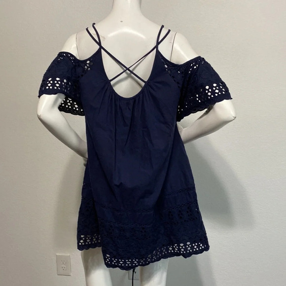 Anthropologie dRA Nancy Navy Eyelet Cotton Dress Size S - Picture 8 of 12